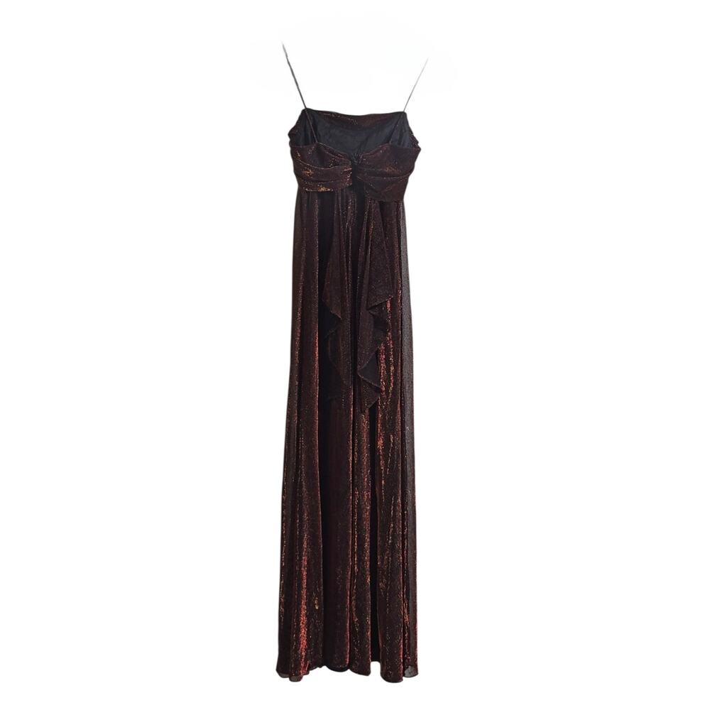 80s Vintage Betsy & Adam Metallic Formal Elegant Dress XS - Picture 3 of 6